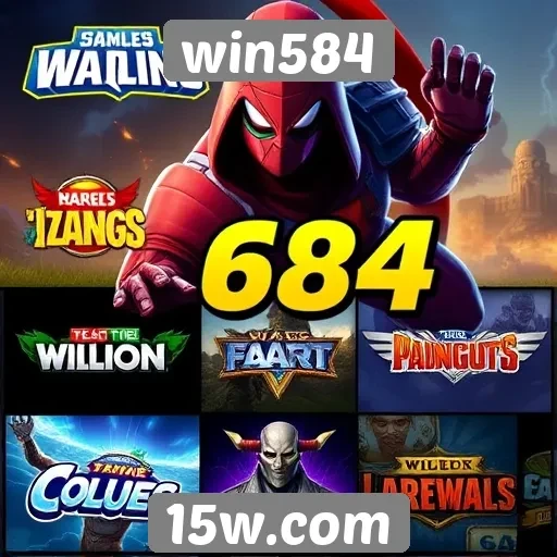 Variedade de jogos disponíveis no win584
